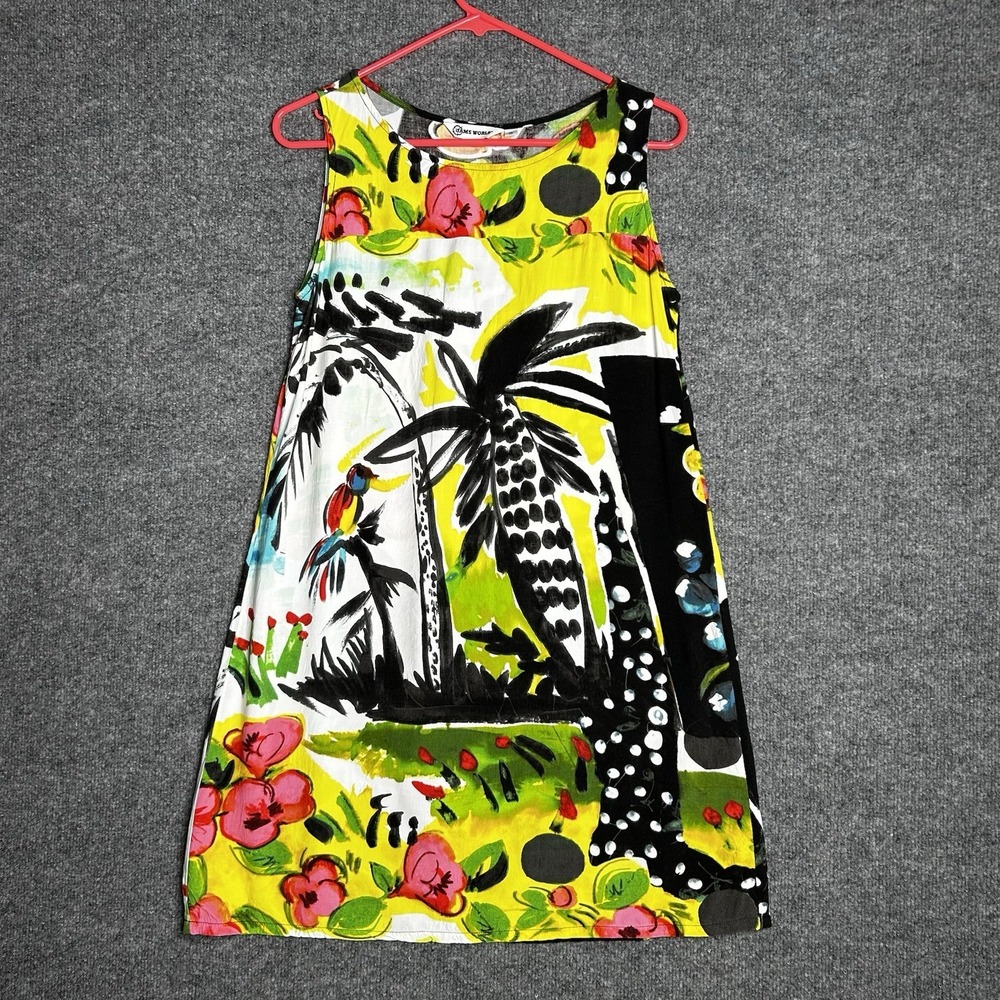 Jams World Parrot Cove Tropical Hawaiian Dress Size Small‎ Colorful Sleeveless